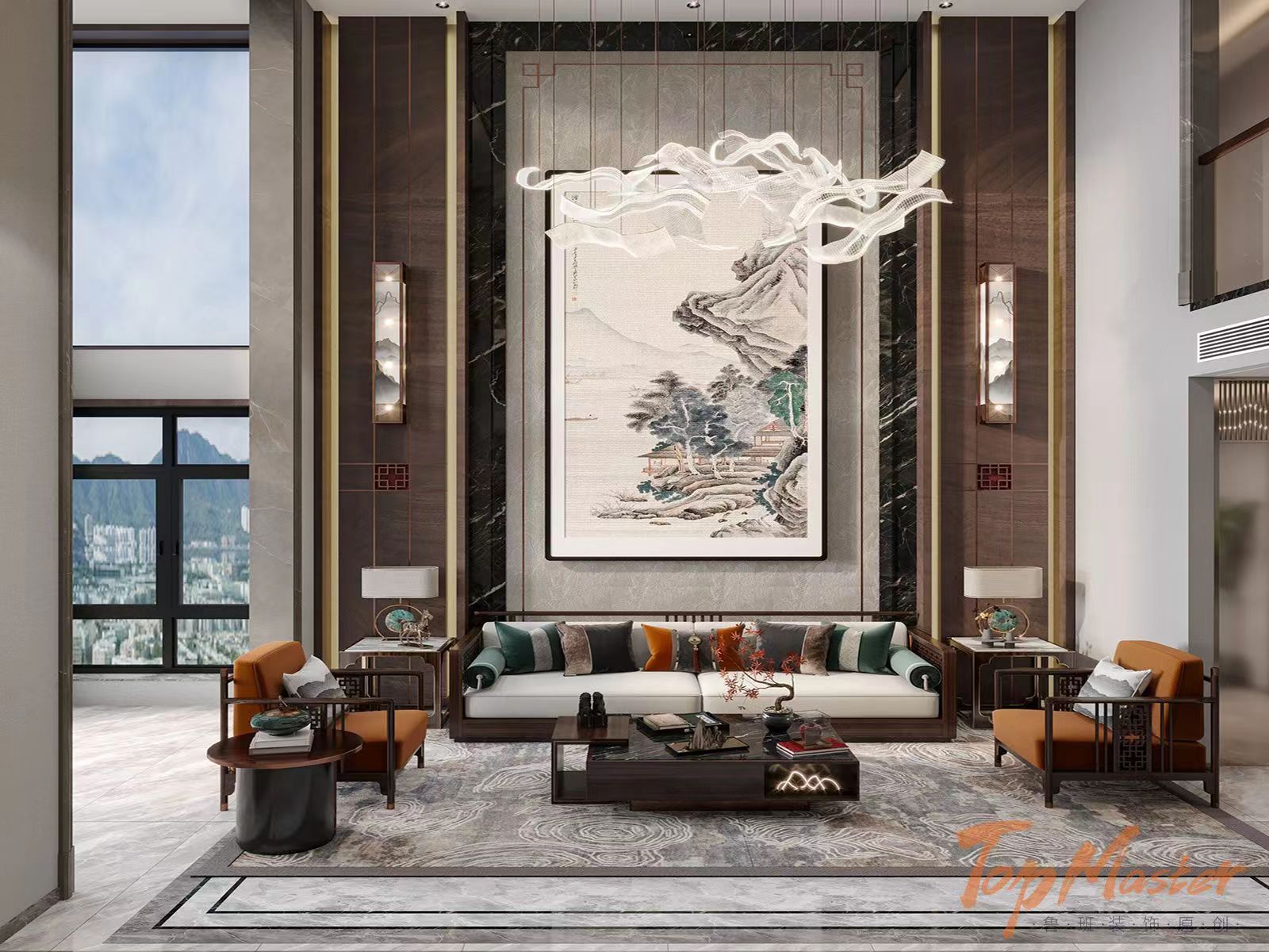 滇池半山150㎡躍層新中式風(fēng)，雅致